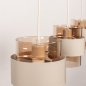 Foto 75521-13: Beige hanglamp voorzien van drie glazen kappen