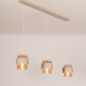 Foto 75521-2: Beige hanglamp voorzien van drie glazen kappen
