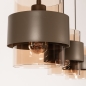 Foto 75522-12: Bruine hanglamp voorzien van drie glazen kappen