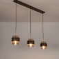 Foto 75522-3: Bruine hanglamp voorzien van drie glazen kappen