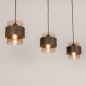 Foto 75522-4: Bruine hanglamp voorzien van drie glazen kappen