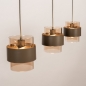 Foto 75522-5: Bruine hanglamp voorzien van drie glazen kappen