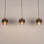 Foto 75522-6: Bruine hanglamp voorzien van drie glazen kappen