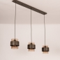 Foto 75522-8: Bruine hanglamp voorzien van drie glazen kappen