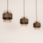 Foto 75522-9: Bruine hanglamp voorzien van drie glazen kappen
