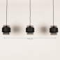 Foto 75523-1: Zwarte hanglamp voorzien van drie rookglazen kappen