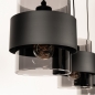 Foto 75523-12: Zwarte hanglamp voorzien van drie rookglazen kappen