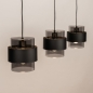 Foto 75523-5: Zwarte hanglamp voorzien van drie rookglazen kappen