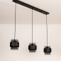 Foto 75523-8: Zwarte hanglamp voorzien van drie rookglazen kappen