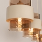 Foto 75526-11: Beige hanglamp voorzien van vier glazen kappen