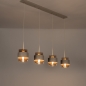Foto 75526-3: Beige hanglamp voorzien van vier glazen kappen