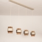 Foto 75526-8: Beige hanglamp voorzien van vier glazen kappen