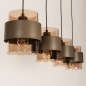 Foto 75527-10: Bruine hanglamp voorzien van vier glazen kappen