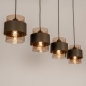 Foto 75527-4: Bruine hanglamp voorzien van vier glazen kappen