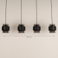 Foto 75528-1: Zwarte hanglamp voorzien van vier rookglazen kappen