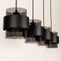 Foto 75528-10: Zwarte hanglamp voorzien van vier rookglazen kappen