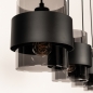 Foto 75528-12: Zwarte hanglamp voorzien van vier rookglazen kappen
