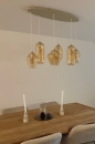 Foto 75529-16: Beige Hängelampe mit sechs verschiedenen Gläsern
