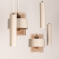 Foto 75531-10: Vijf lichts hanglamp in prachtige beige kleur!