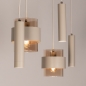 Foto 75531-5: Vijf lichts hanglamp in prachtige beige kleur!