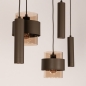 Foto 75532-10: Vijf lichts hanglamp in prachtige bruine kleur!