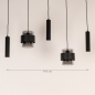 Foto 75533-1: Vijf lichts hanglamp in zwarte kleur; stoer en sfeervol tegelijk!