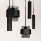 Foto 75533-10: Vijf lichts hanglamp in zwarte kleur; stoer en sfeervol tegelijk!