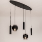 Foto 75533-2: Vijf lichts hanglamp in zwarte kleur; stoer en sfeervol tegelijk!