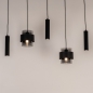 Foto 75533-4: Vijf lichts hanglamp in zwarte kleur; stoer en sfeervol tegelijk!
