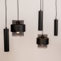 Foto 75533-6: Vijf lichts hanglamp in zwarte kleur; stoer en sfeervol tegelijk!