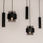 Foto 75533-7: Vijf lichts hanglamp in zwarte kleur; stoer en sfeervol tegelijk!