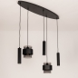Foto 75533-8: Vijf lichts hanglamp in zwarte kleur; stoer en sfeervol tegelijk!