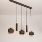 Foto 75535-8: Vijf lichts hanglamp in prachtige bruine kleur!