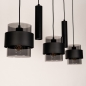 Foto 75536-10: Vijf lichts hanglamp in zwarte kleur; stoer en sfeervol tegelijk!