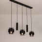 Foto 75536-2: Vijf lichts hanglamp in zwarte kleur; stoer en sfeervol tegelijk!