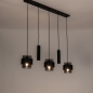 Foto 75536-3: Vijf lichts hanglamp in zwarte kleur; stoer en sfeervol tegelijk!