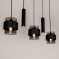 Foto 75536-4: Vijf lichts hanglamp in zwarte kleur; stoer en sfeervol tegelijk!