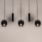 Foto 75536-5: Vijf lichts hanglamp in zwarte kleur; stoer en sfeervol tegelijk!