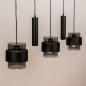 Foto 75536-6: Vijf lichts hanglamp in zwarte kleur; stoer en sfeervol tegelijk!