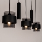 Foto 75536-7: Vijf lichts hanglamp in zwarte kleur; stoer en sfeervol tegelijk!