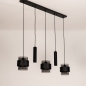 Foto 75536-8: Vijf lichts hanglamp in zwarte kleur; stoer en sfeervol tegelijk!
