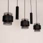 Foto 75536-9: Vijf lichts hanglamp in zwarte kleur; stoer en sfeervol tegelijk!
