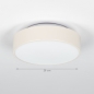 Foto 75540-1: Ronde, beige plafondlamp met wit glas