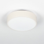 Foto 75540-5: Ronde, beige plafondlamp met wit glas