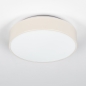 Foto 75541-5: Ronde, beige plafondlamp met wit glas