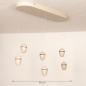 Foto 75587-1 maatindicatie: Beige hanglamp, voorzien van zes lichtpunten in een unieke vormgeving, voorzien van een easy lift systeem