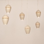 Foto 75587-2: Beige hanglamp, voorzien van zes lichtpunten in een unieke vormgeving, voorzien van een easy lift systeem