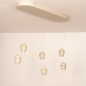 Foto 75587-3: Beige hanglamp, voorzien van zes lichtpunten in een unieke vormgeving, voorzien van een easy lift systeem