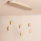 Foto 75587-4: Beige hanglamp, voorzien van zes lichtpunten in een unieke vormgeving, voorzien van een easy lift systeem