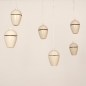 Foto 75587-6: Beige hanglamp, voorzien van zes lichtpunten in een unieke vormgeving, voorzien van een easy lift systeem